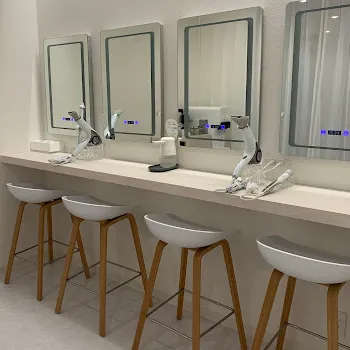 the SILK 全国33店舗のピラティスのレッスンを受けた後のパウダールーム