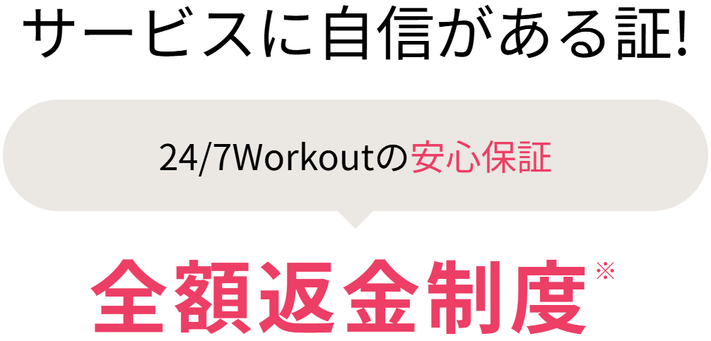 新潟でおすすめのパーソナルジム247Workoutの全額返金制度