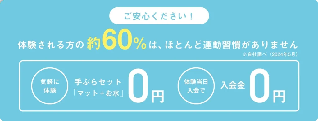練馬区で料金が安いおすすめのピラティス「zen place pilates」は会員の60%以上が運動習慣なし
